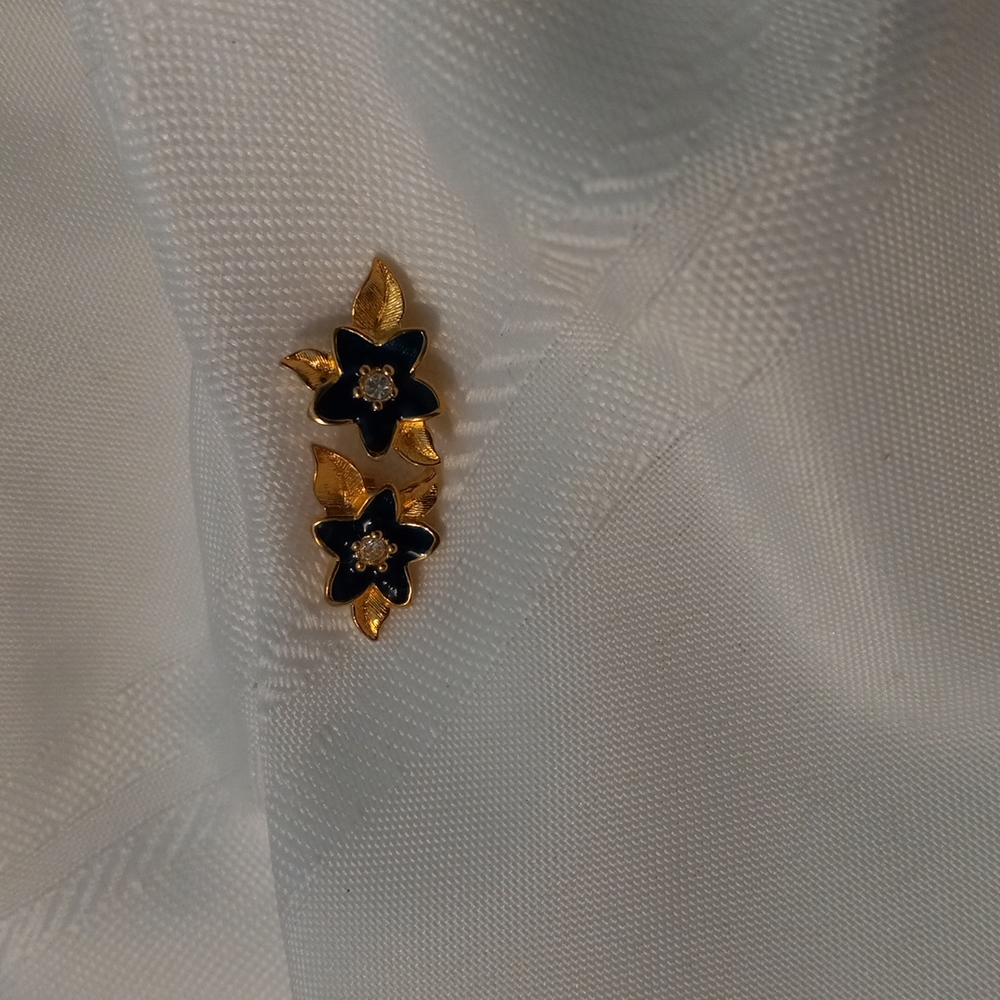 Enamel Green Floral Earrings